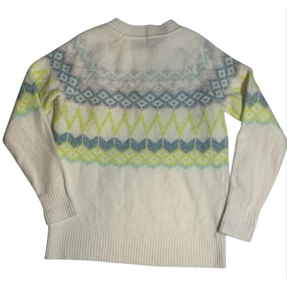 Ann Taylor Loft Fair Isle Relaxed Sweater Womens Medium Petite Soft Wool Blend - Picture 4 of 9